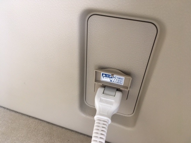 コンセント付車で給電体験実施中