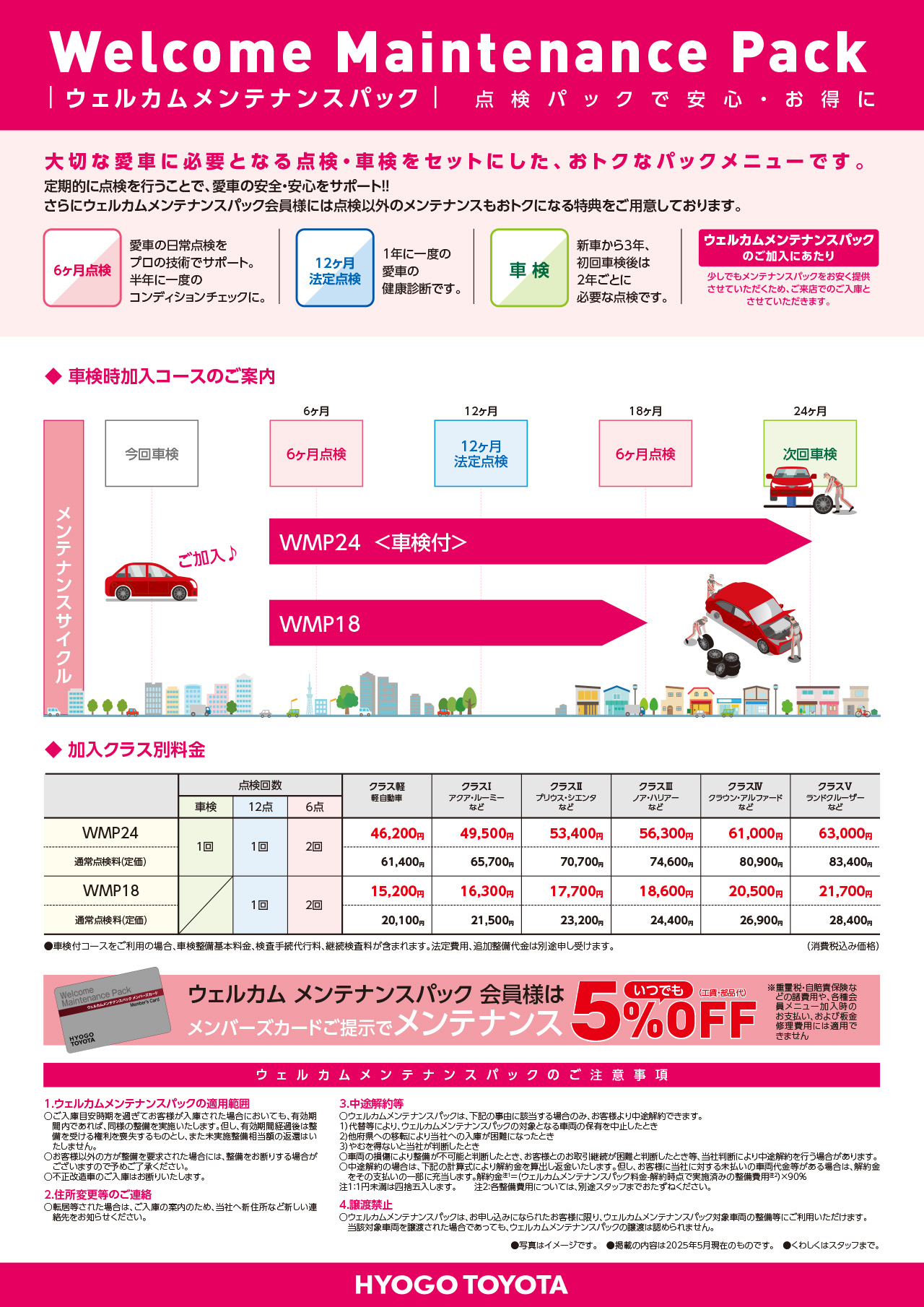 ウェルカムメンテナンスパック（車検時加入コース）│兵庫トヨタ