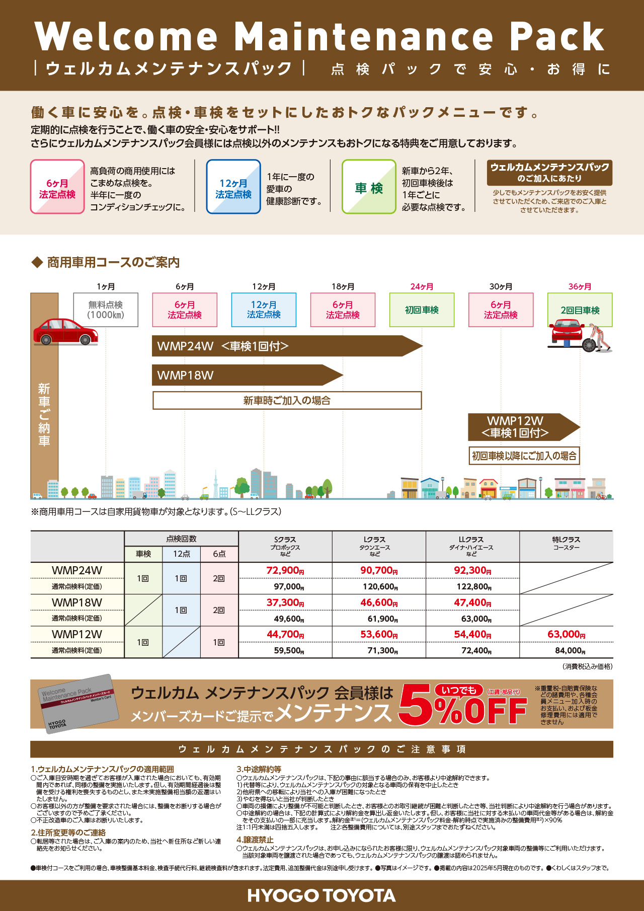 ウェルカムメンテナンスパック（商用車用コース） | 兵庫トヨタ自動車