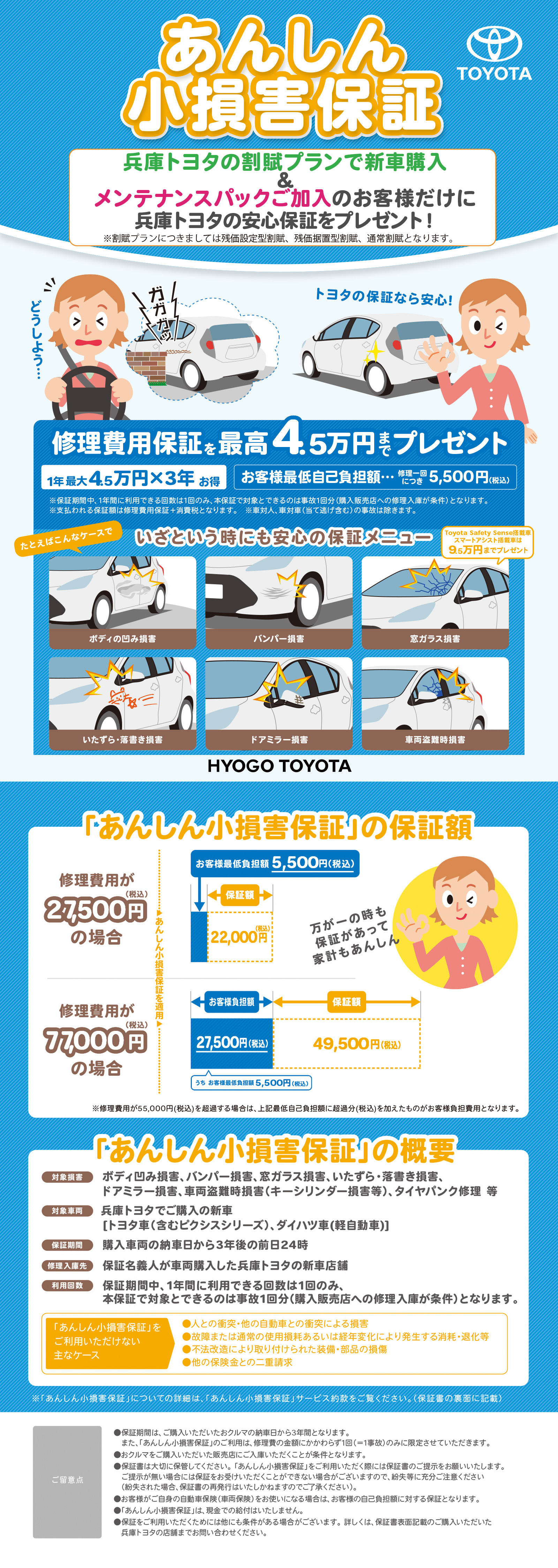 あんしん小損害保証 | 兵庫トヨタ自動車株式会社