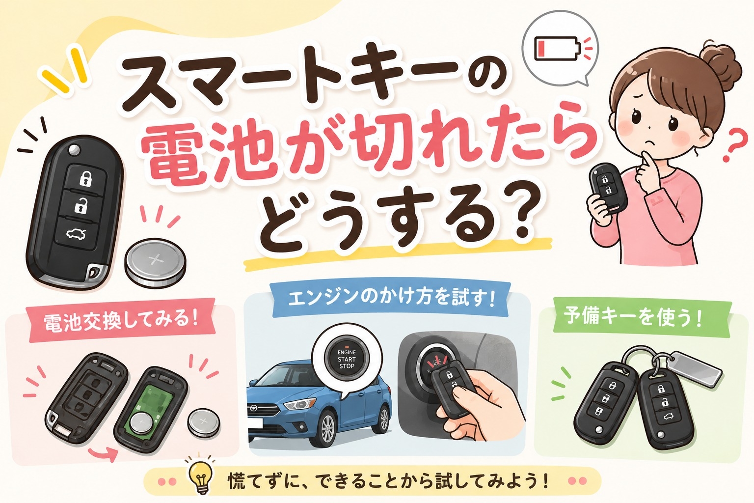 🔑スマートキーの電池が切れたらどうする？🔑