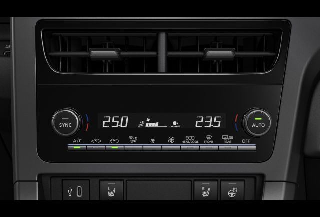 左右独立温度コントロールフルオートエアコン（エバボレーター付）+ダイヤル式ヒーターコントロールパネル（GRガンメタル塗装ダイアル）
